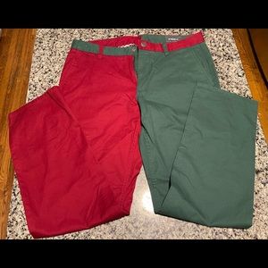 Bonobos Holiday Pants, Red and Green Slim Fit Chinos